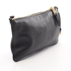 Prada Shoulder Bag Triangle Plate Black Leather Logo — view 2