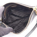 Prada Shoulder Bag Triangle Plate Black Leather Logo — view 3