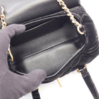 Chanel Shoulder Bag Quilted 2-Way Black Fabric Chain — view 3