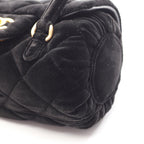 Chanel Shoulder Bag Quilted 2-Way Black Fabric Chain — view 8