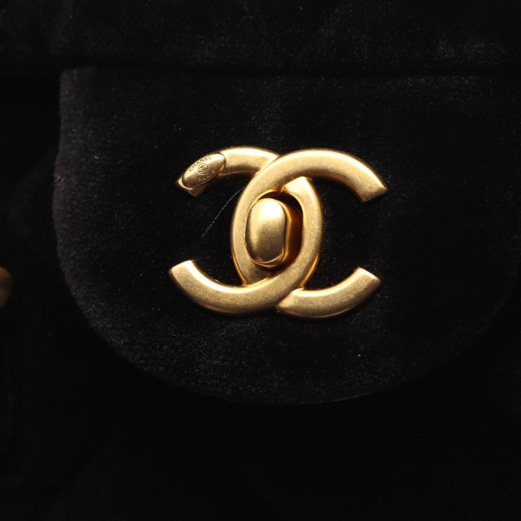 Chanel Shoulder Bag Quilted 2-Way Black Fabric Chain — view 6