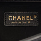 Chanel Shoulder Bag Boy Small Black Gold Lambskin V-stitch Chain — view 4