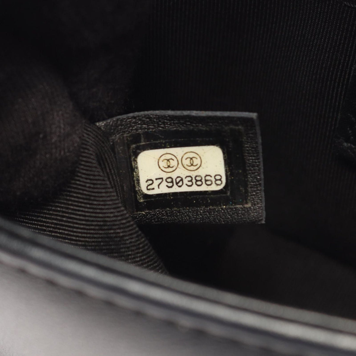 Chanel Shoulder Bag Boy Small Black Gold Lambskin V-stitch Chain — view 5