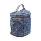 Chanel Shoulder Bag CC Logo Vanity 2-Way Denim Blue White Chain — view 2