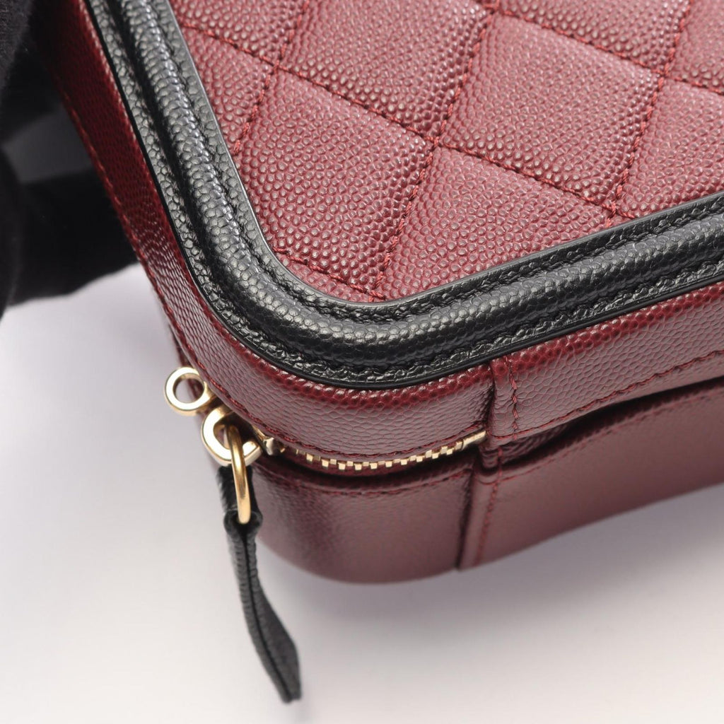 Chanel Shoulder Bag CC Filigree Vanity 2-Way Bordeaux Black Caviar Leather CC — view 6