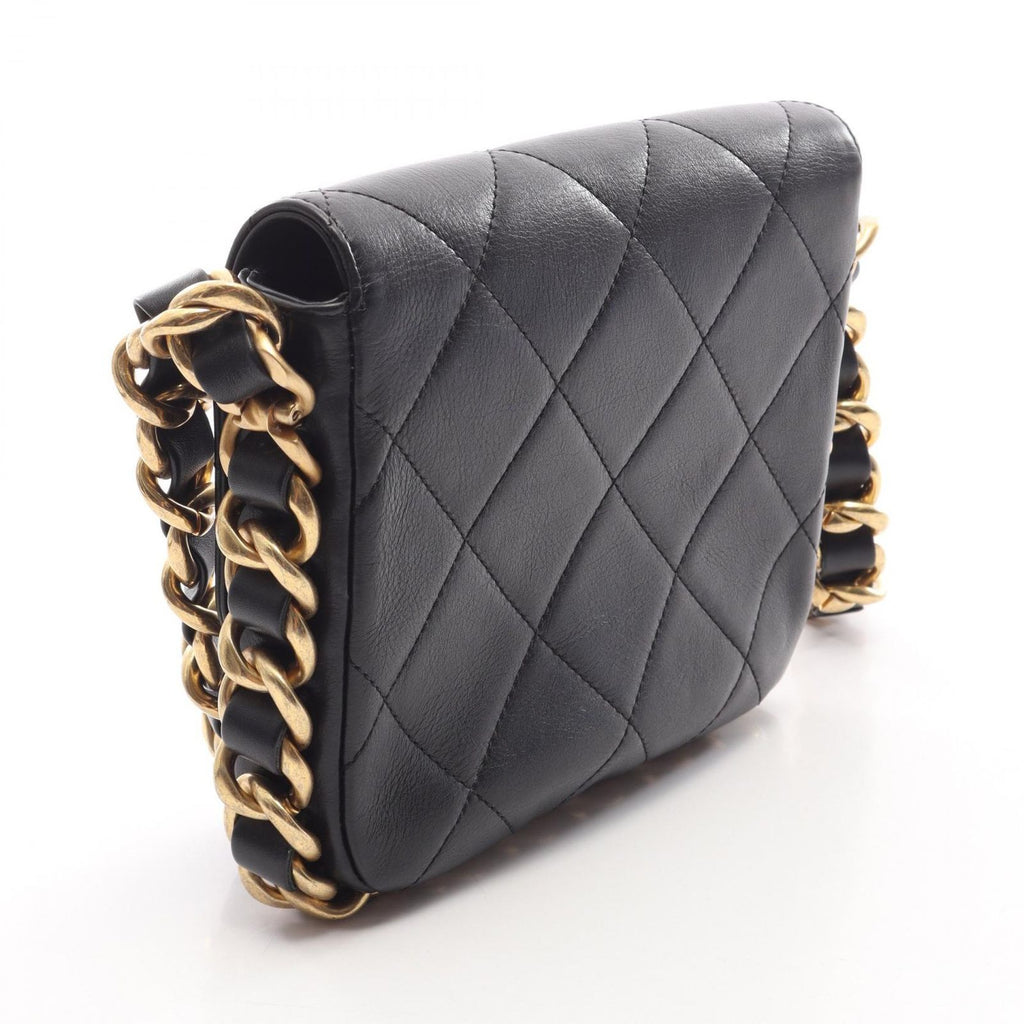 Chanel Shoulder Bag Quilted Small Flap Black Lambskin Chain — view 2