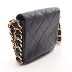 Chanel Shoulder Bag Quilted Small Flap Black Lambskin Chain — view 2