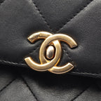 Chanel Shoulder Bag Quilted Small Flap Black Lambskin Chain — view 8