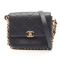 Chanel Shoulder Bag Quilted Small Flap Black Lambskin Chain