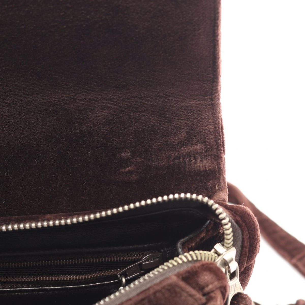 Chanel Backpack Quilted Chain Dark Brown Fabric — view 6