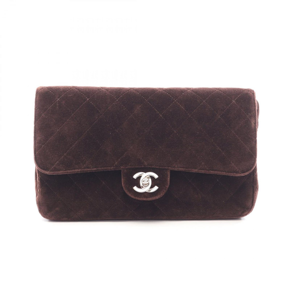 Chanel Backpack Quilted Chain Dark Brown Fabric
