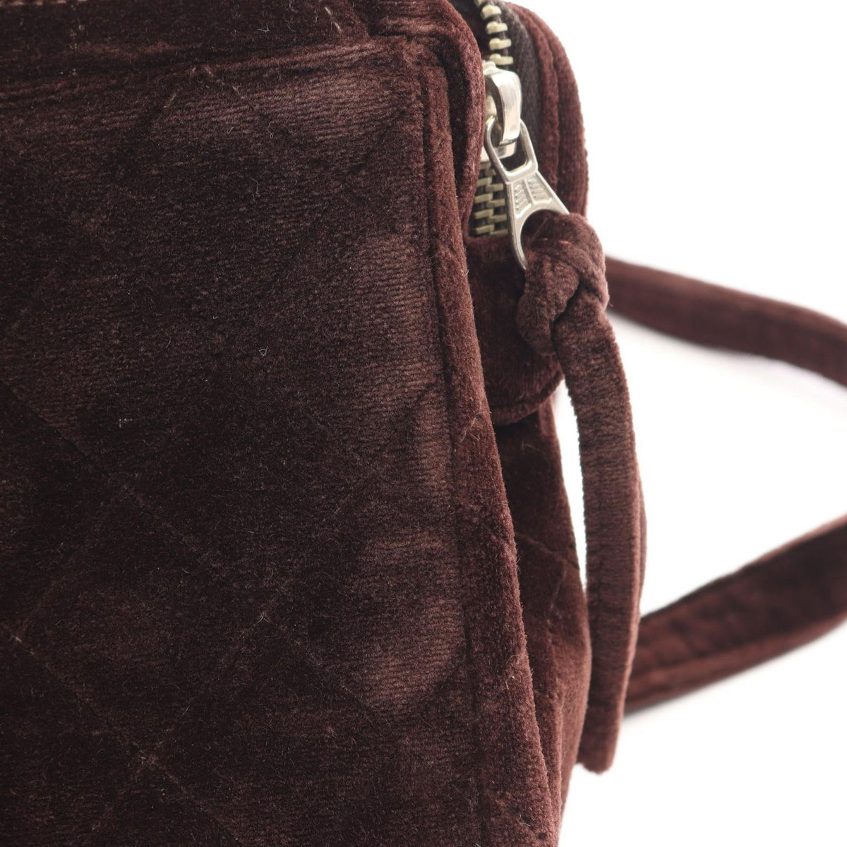 Chanel Backpack Quilted Chain Dark Brown Fabric — view 8
