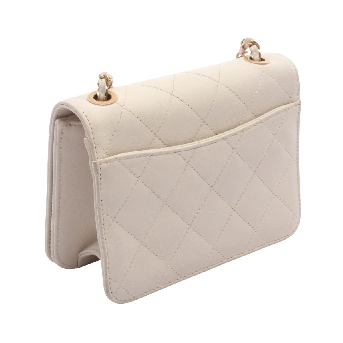 Chanel Shoulder Bag Gripoix Quilted Full Flap White Leather Chain — view 2