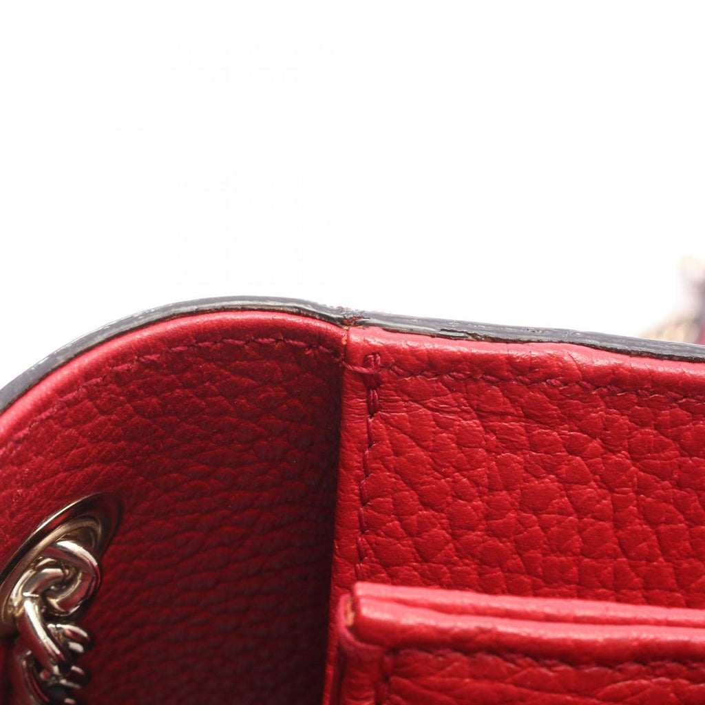 Gucci Shoulder Bag Interlocking G Red Leather Chain — view 7