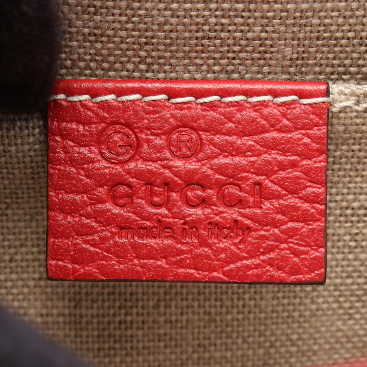 Gucci Shoulder Bag Interlocking G Red Leather Chain — view 4