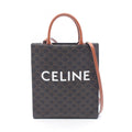 Celine Tote Bag Small Vertical Cabas Triomphe 2-Way Black Brown Leather