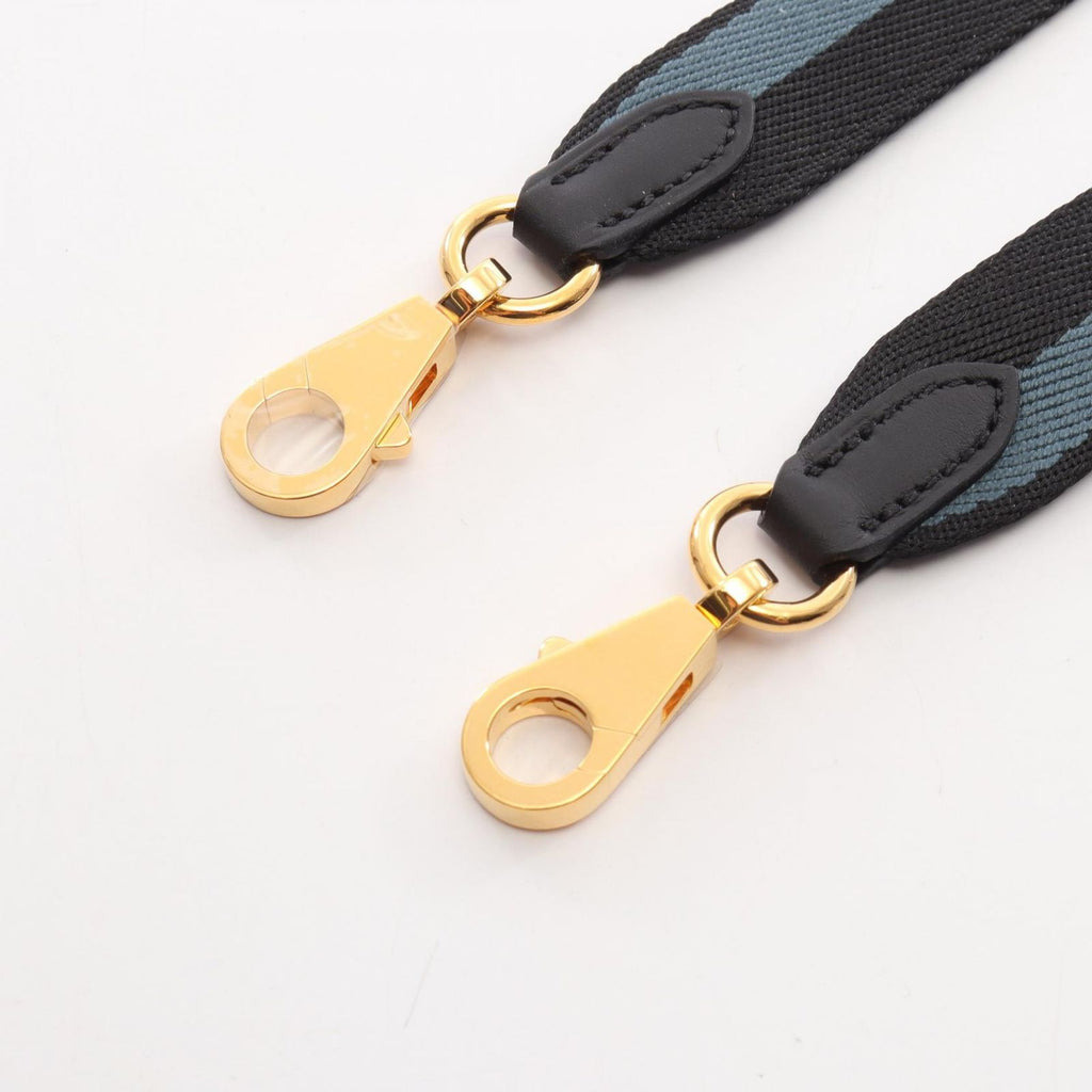 Hermes Shoulder Strap Bandouliere Sangle Casaque Blue Tompet Black — view 3