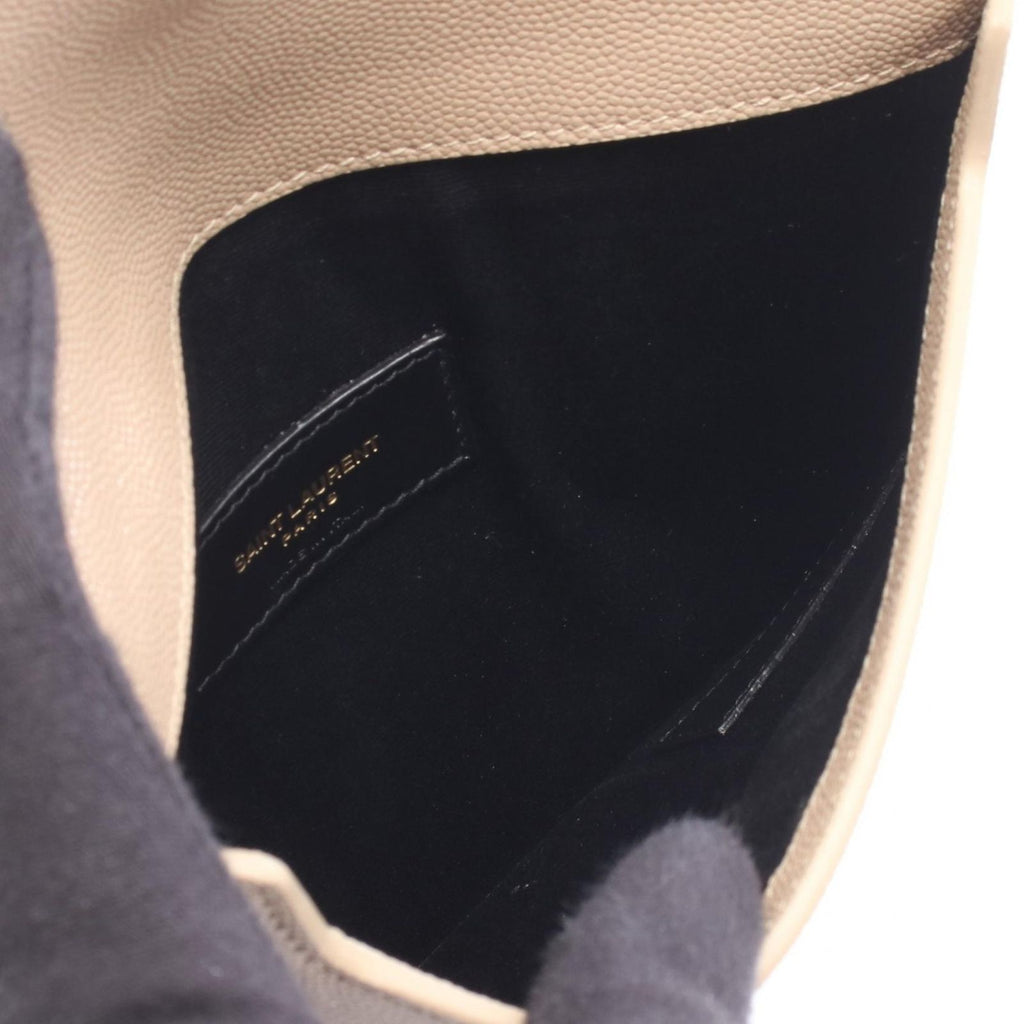 Saint Laurent Paris Clutch Uptown Beige Leather Pouch — view 3