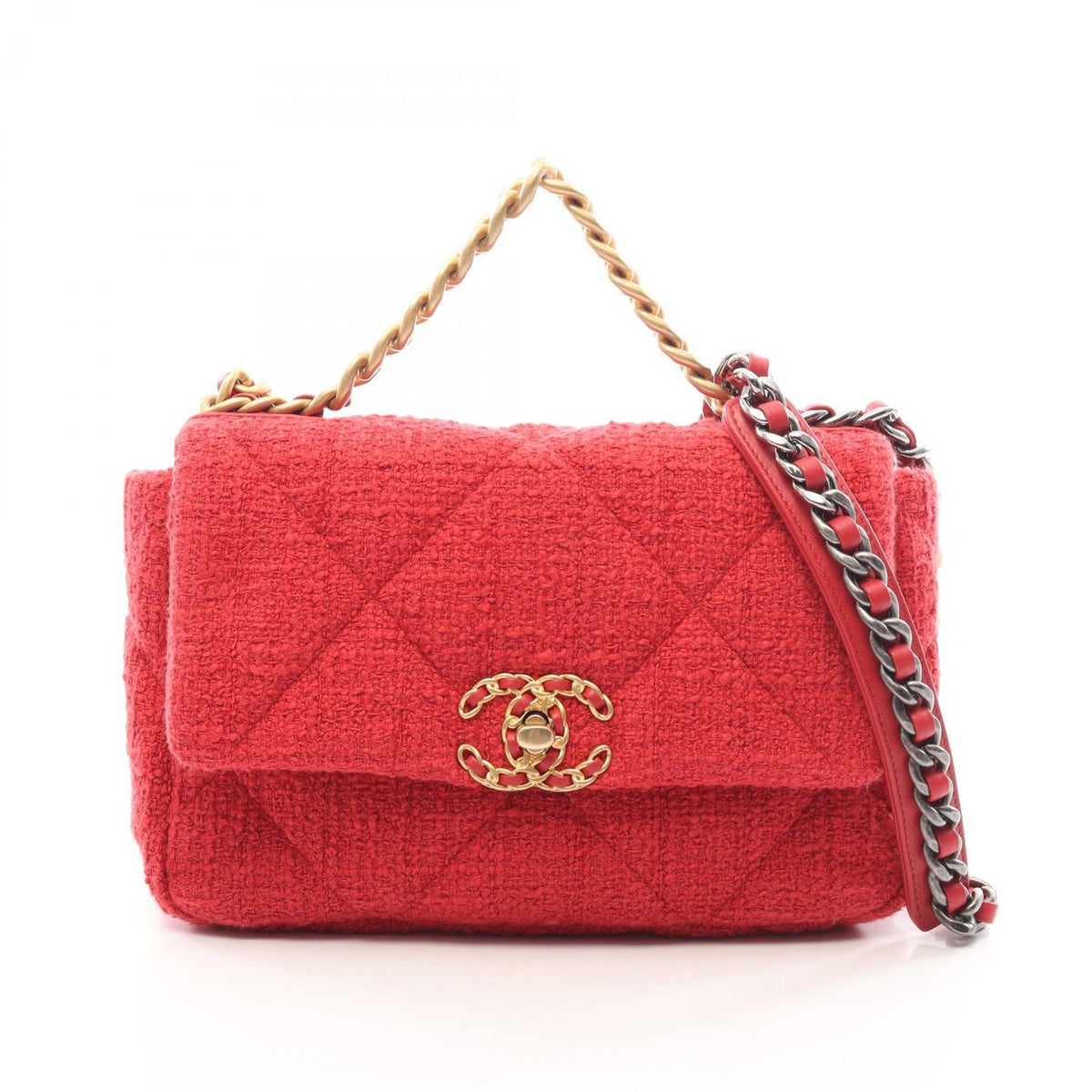 Chanel Shoulder Bag 19 Dixneuf Quilted Combination 2-Way Red Chanel 19 Chain