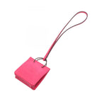 Hermes Charm Sac Orange Rose Mexico Leather Keychain