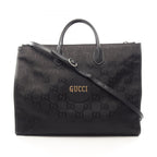 Gucci Shoulder Bag Off the Grid GG Pattern 2-Way Black Gold Leather