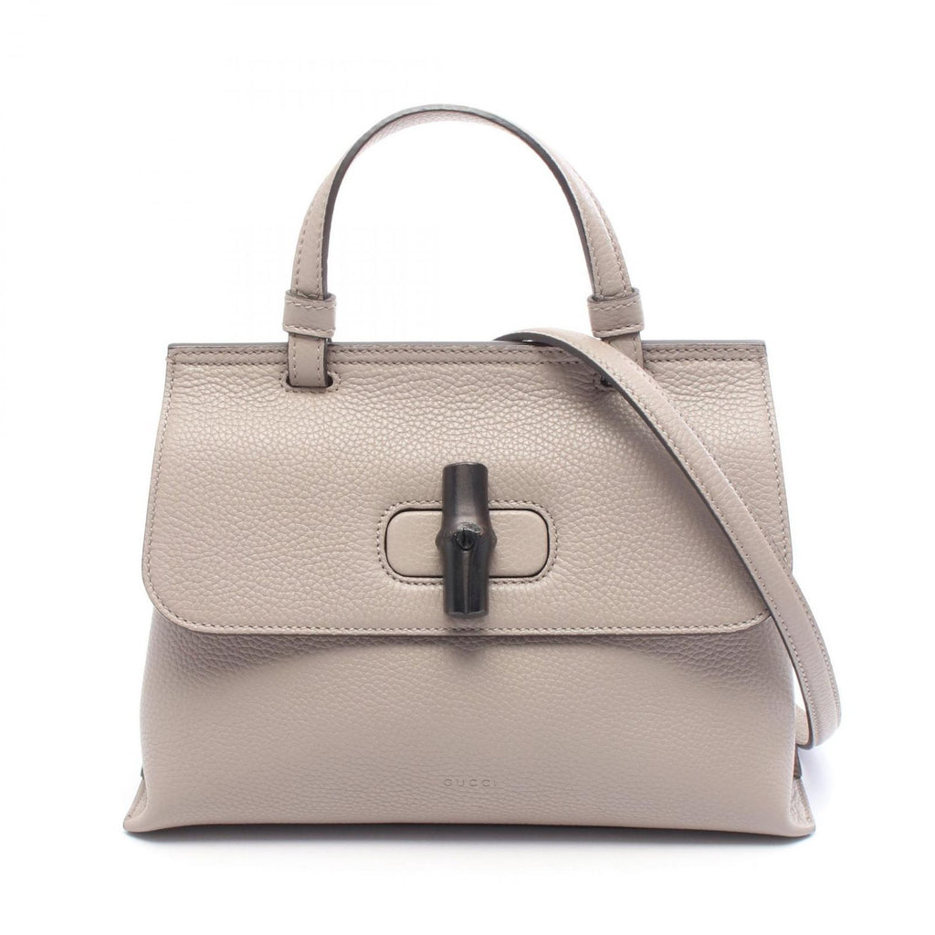 Gucci Handbag Bamboo Daily 2-Way Gray Leather