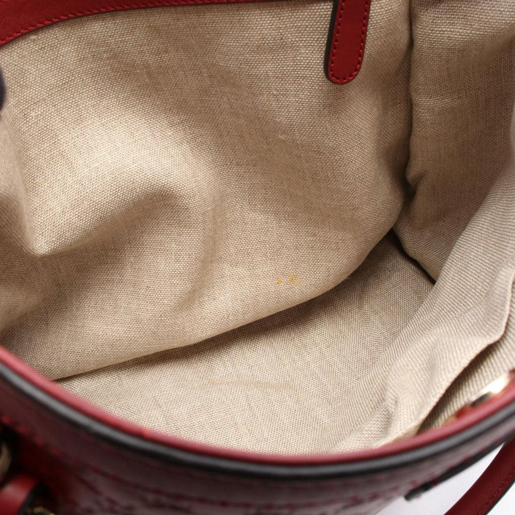 Gucci Tote Bag Micro Guccissima 2-Way Red Leather — view 5
