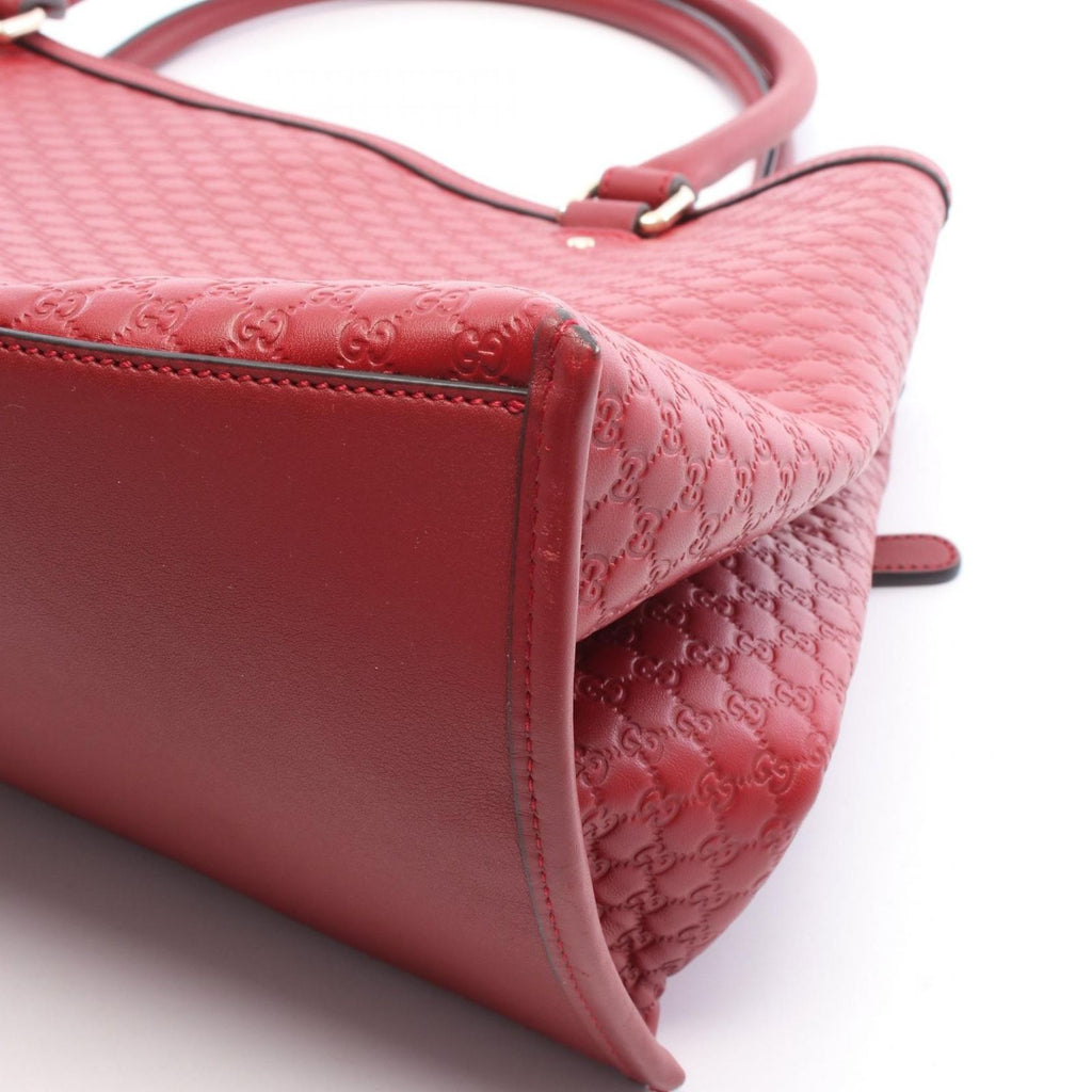 Gucci Tote Bag Micro Guccissima 2-Way Red Leather — view 8