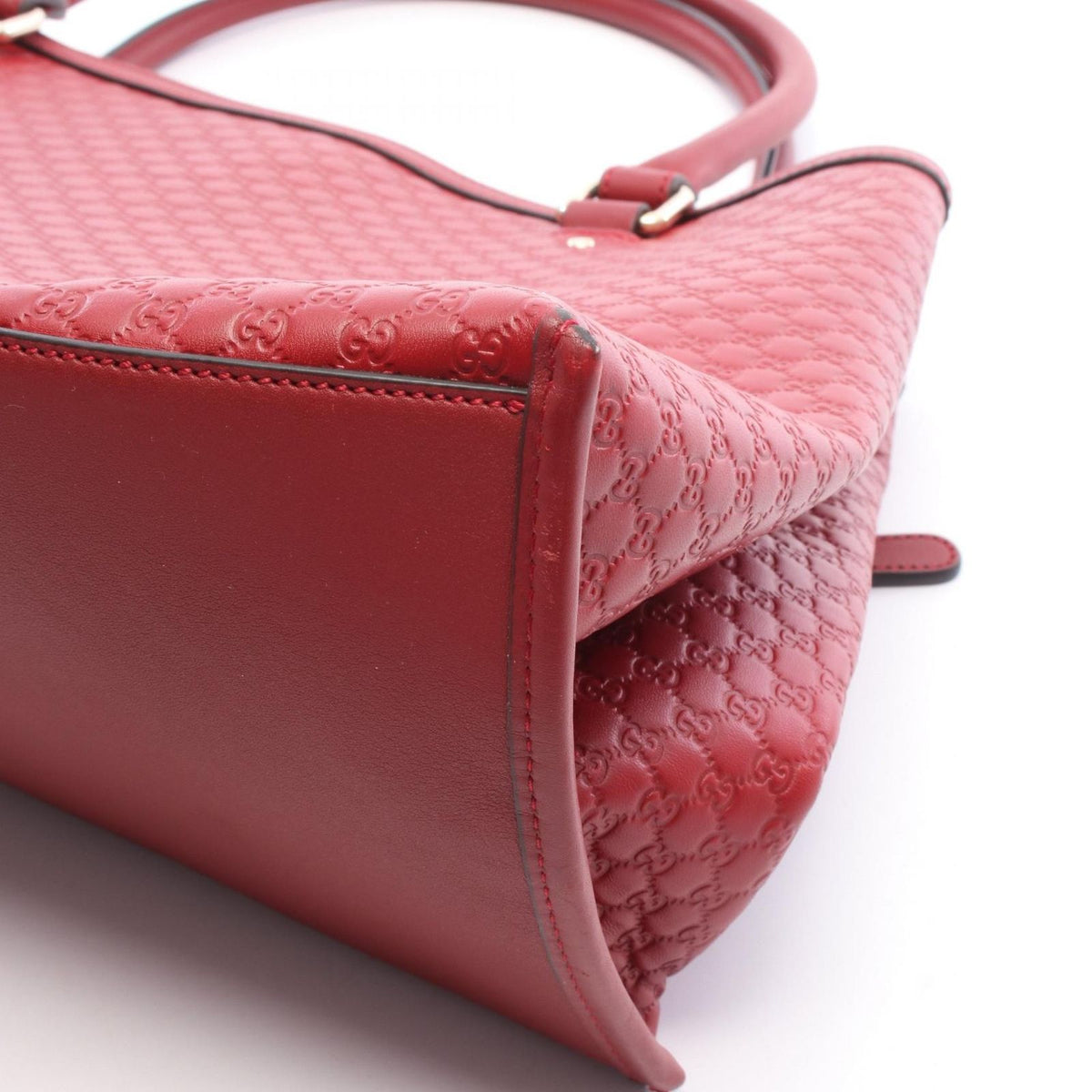 Gucci Tote Bag Micro Guccissima 2-Way Red Leather — view 8