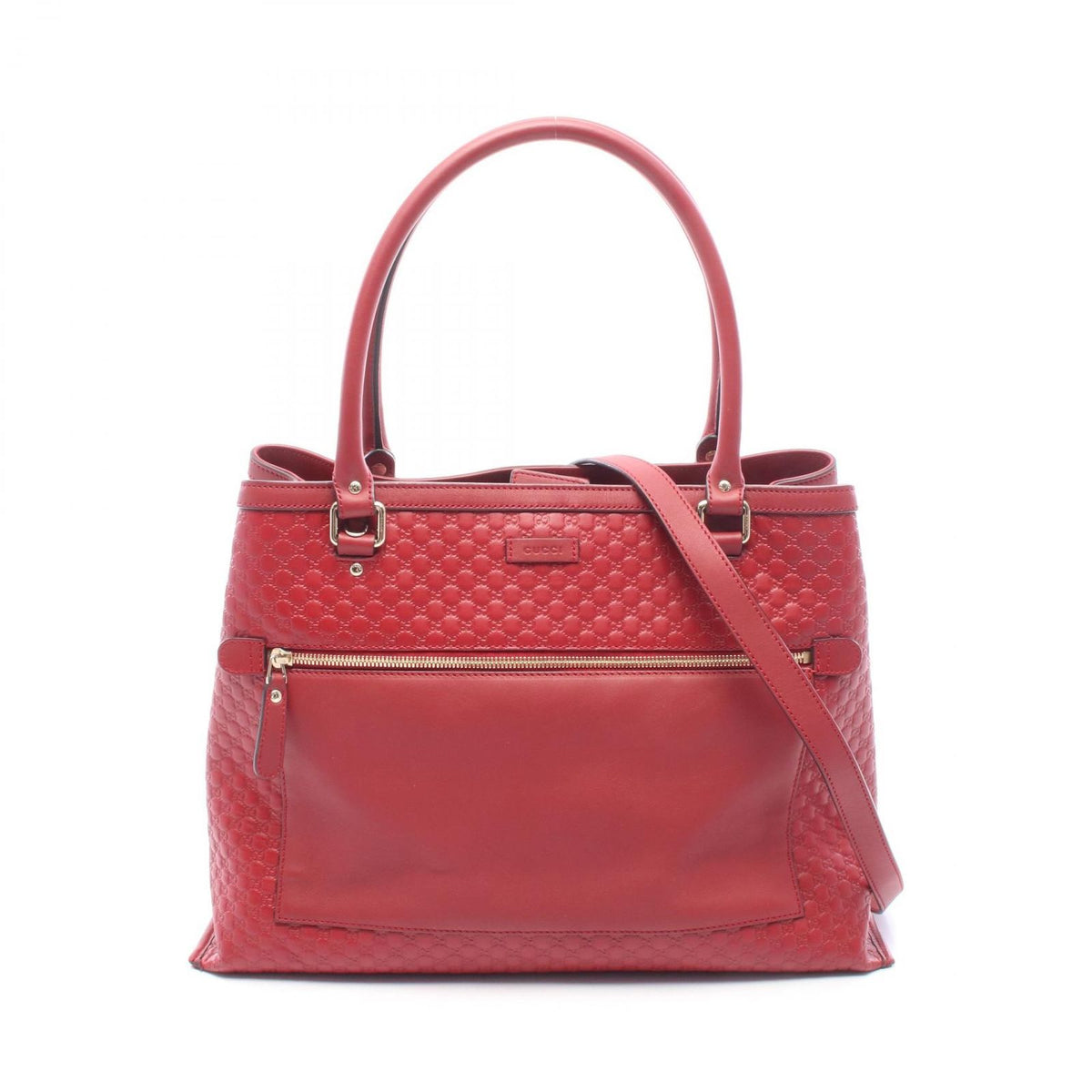 Gucci Tote Bag Micro Guccissima 2-Way Red Leather