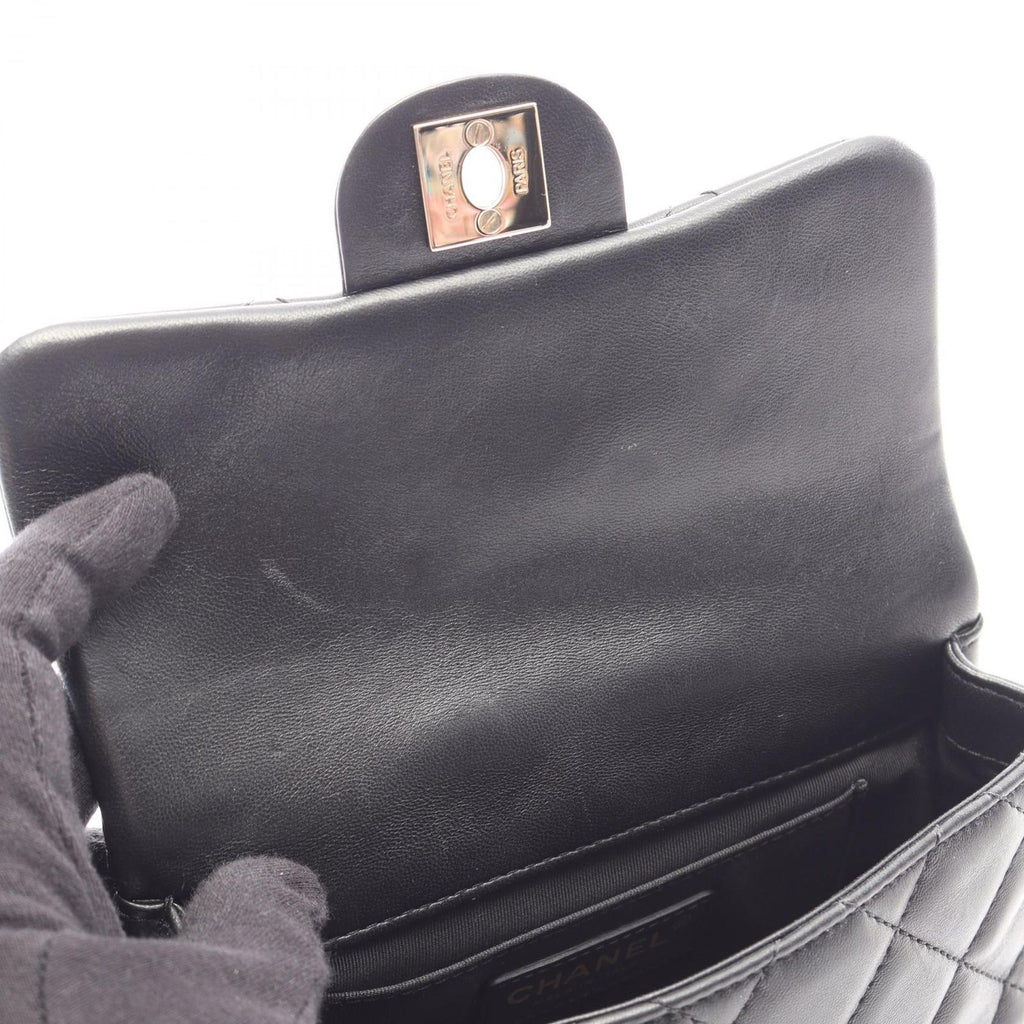 Chanel Shoulder Bag Quilted Chain Around Black Lambskin Small Flap — view 7