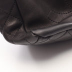 Chanel Backpack Quilted Chain Antique Silver 2-Way Black Leather — view 8