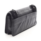 Chanel Shoulder Bag Quilted Black Shearling Leather CC Logo Full Flap Chain — view 2