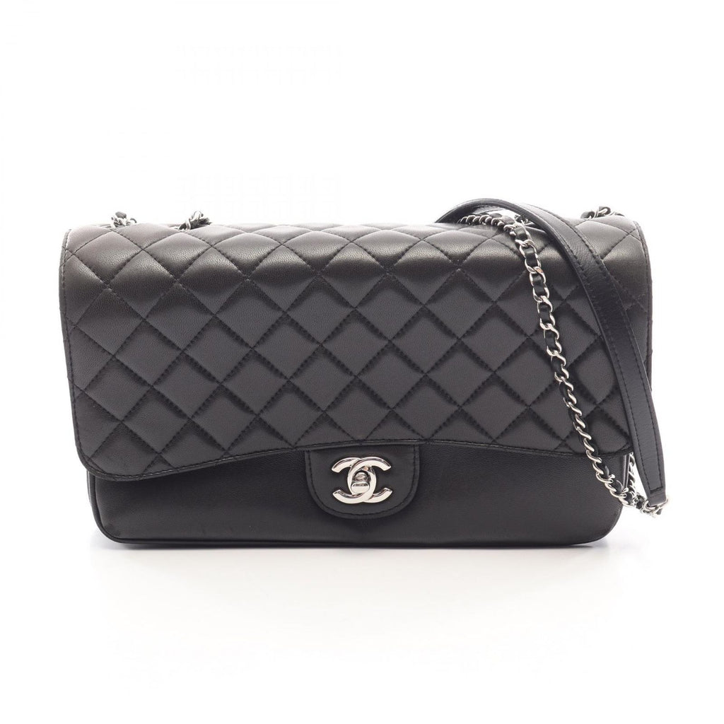 Chanel Shoulder Bag Quilted Black Lambskin Flap Chain