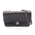 Chanel Shoulder Bag Quilted Black Lambskin Flap Chain