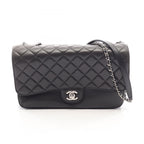 Chanel Shoulder Bag Quilted Black Lambskin Flap Chain