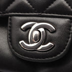 Chanel Shoulder Bag Quilted Black Lambskin Flap Chain — view 7