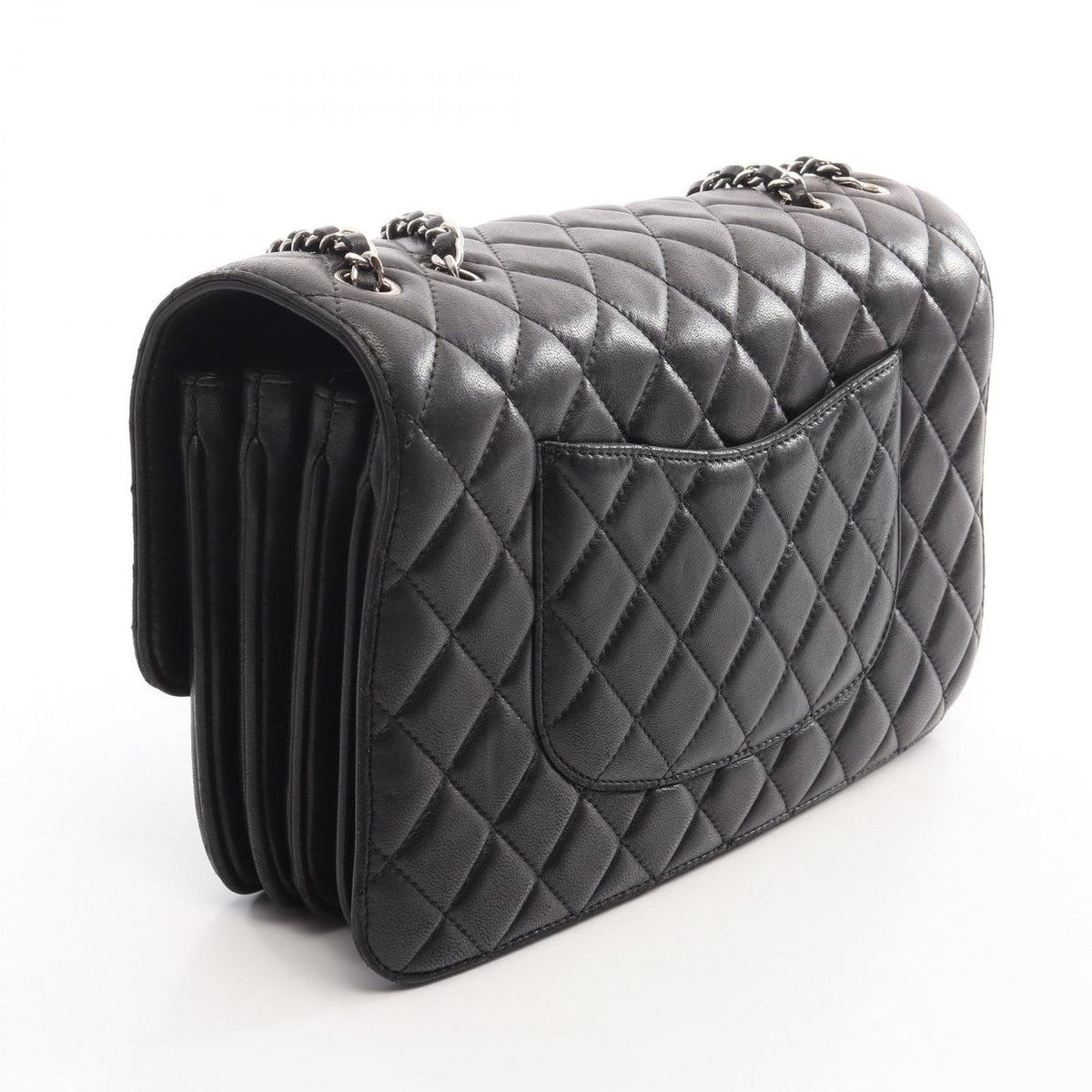 Chanel Shoulder Bag Quilted Black Lambskin Flap Chain — view 2
