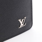 Louis Vuitton Bifold Wallet Portefeuille Brazza Taiga Noir Leather — view 7