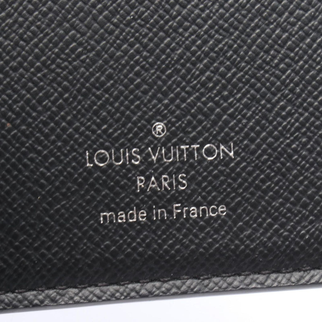 Louis Vuitton Bifold Wallet Portefeuille Brazza Taiga Noir Leather — view 5