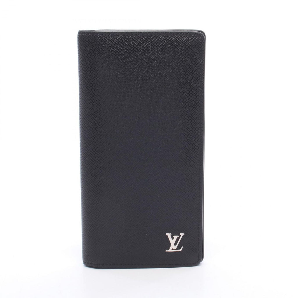 Louis Vuitton Bifold Wallet Portefeuille Brazza Taiga Noir Leather