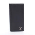 Louis Vuitton Bifold Wallet Portefeuille Brazza Taiga Noir Leather