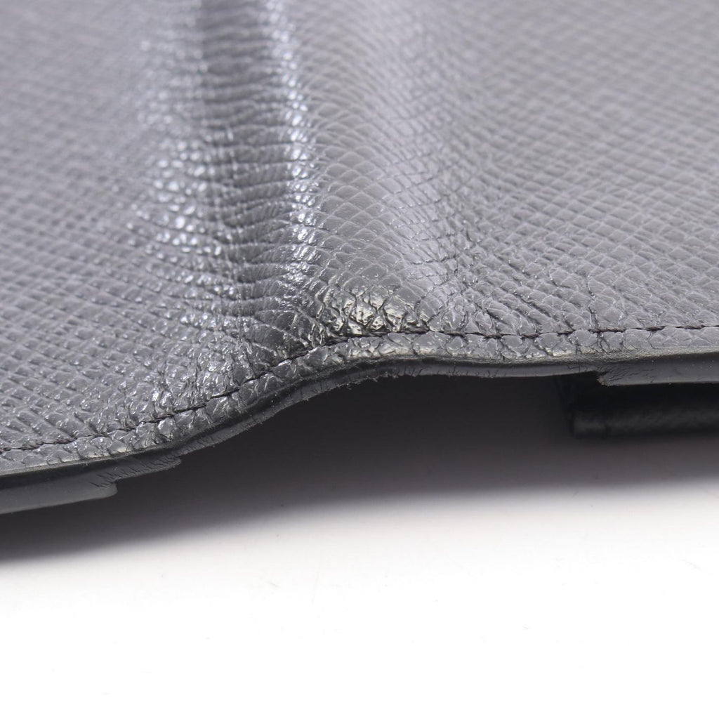 Louis Vuitton Bifold Wallet Portefeuille Brazza Taiga Noir Leather — view 6