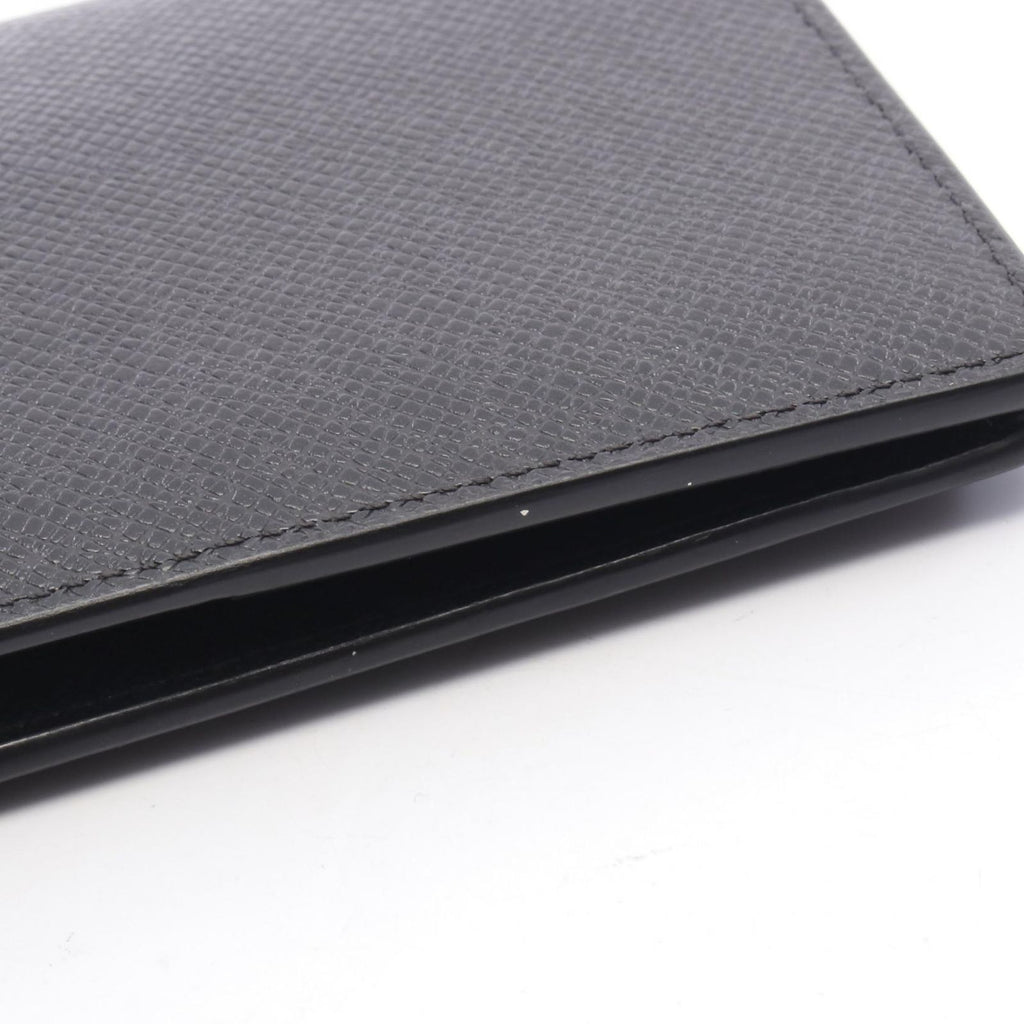 Louis Vuitton Bifold Wallet Portefeuille Brazza Taiga Noir Leather — view 8
