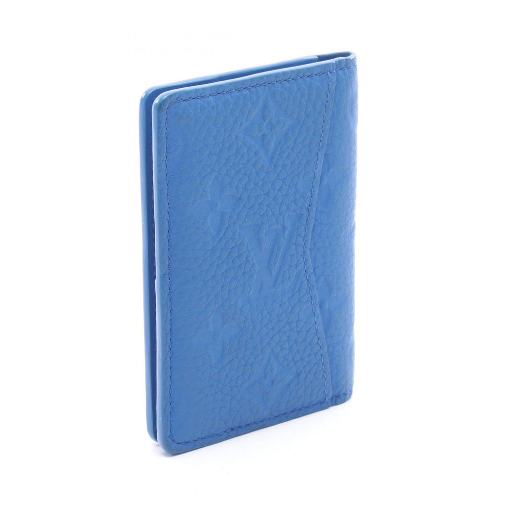 Louis Vuitton Card Case Pocket Organizer Taurillon Monogram Neon Blue Leather — view 2