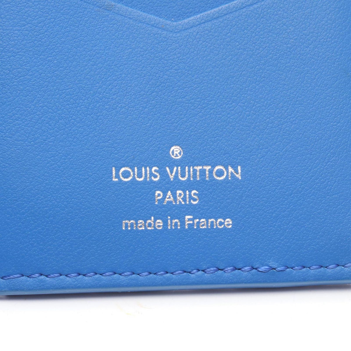 Louis Vuitton Card Case Pocket Organizer Taurillon Monogram Neon Blue Leather — view 4