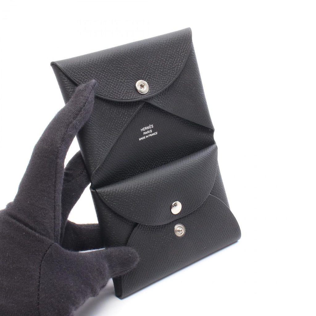 Hermes Coin Purse Calvi Duo Black — view 3