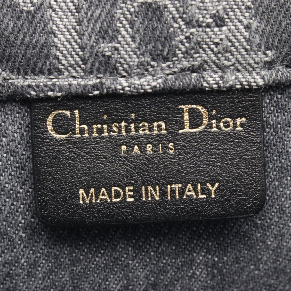 Dior Tote Bag Book Medium Gray Black Canvas Oblique — view 4