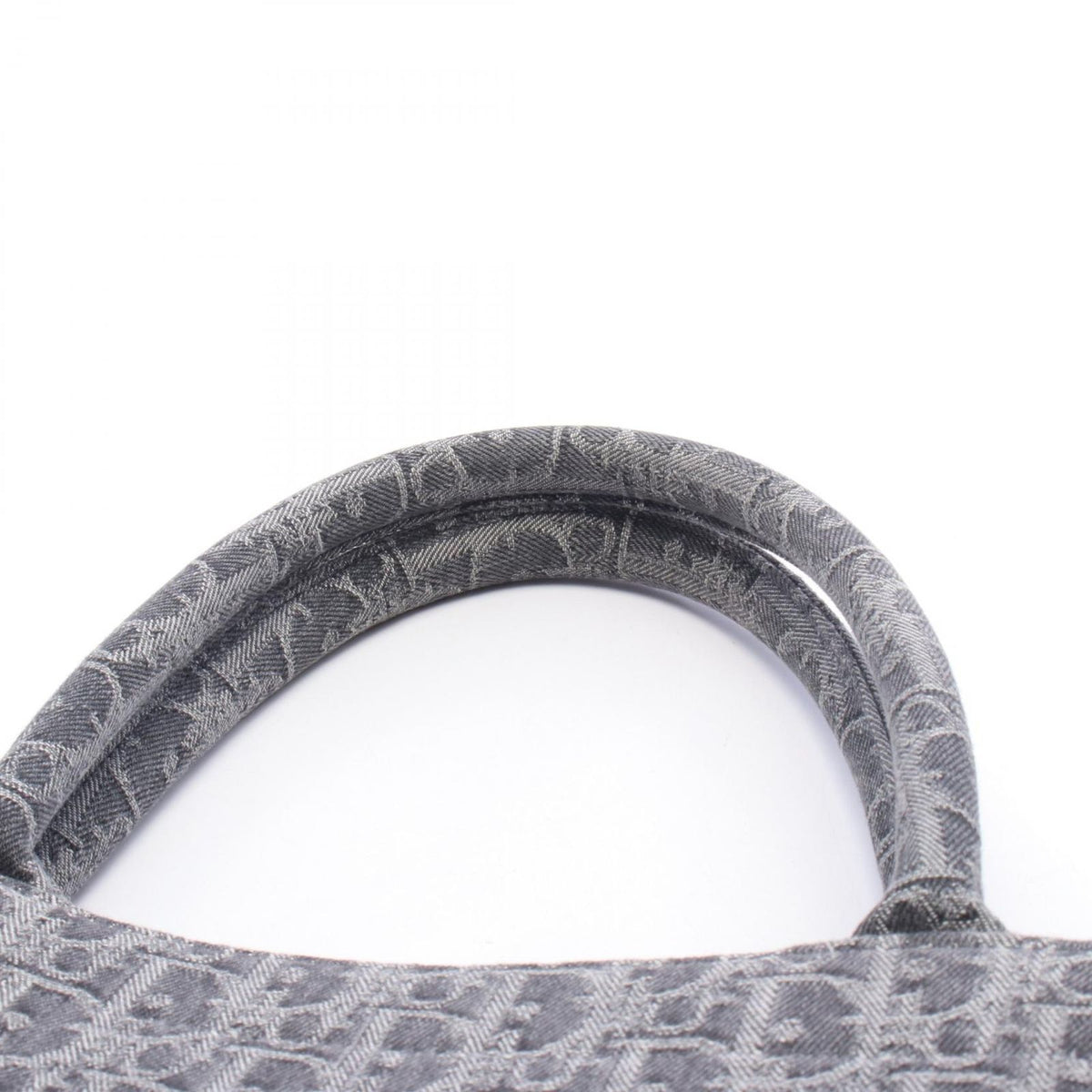 Dior Tote Bag Book Medium Gray Black Canvas Oblique — view 5