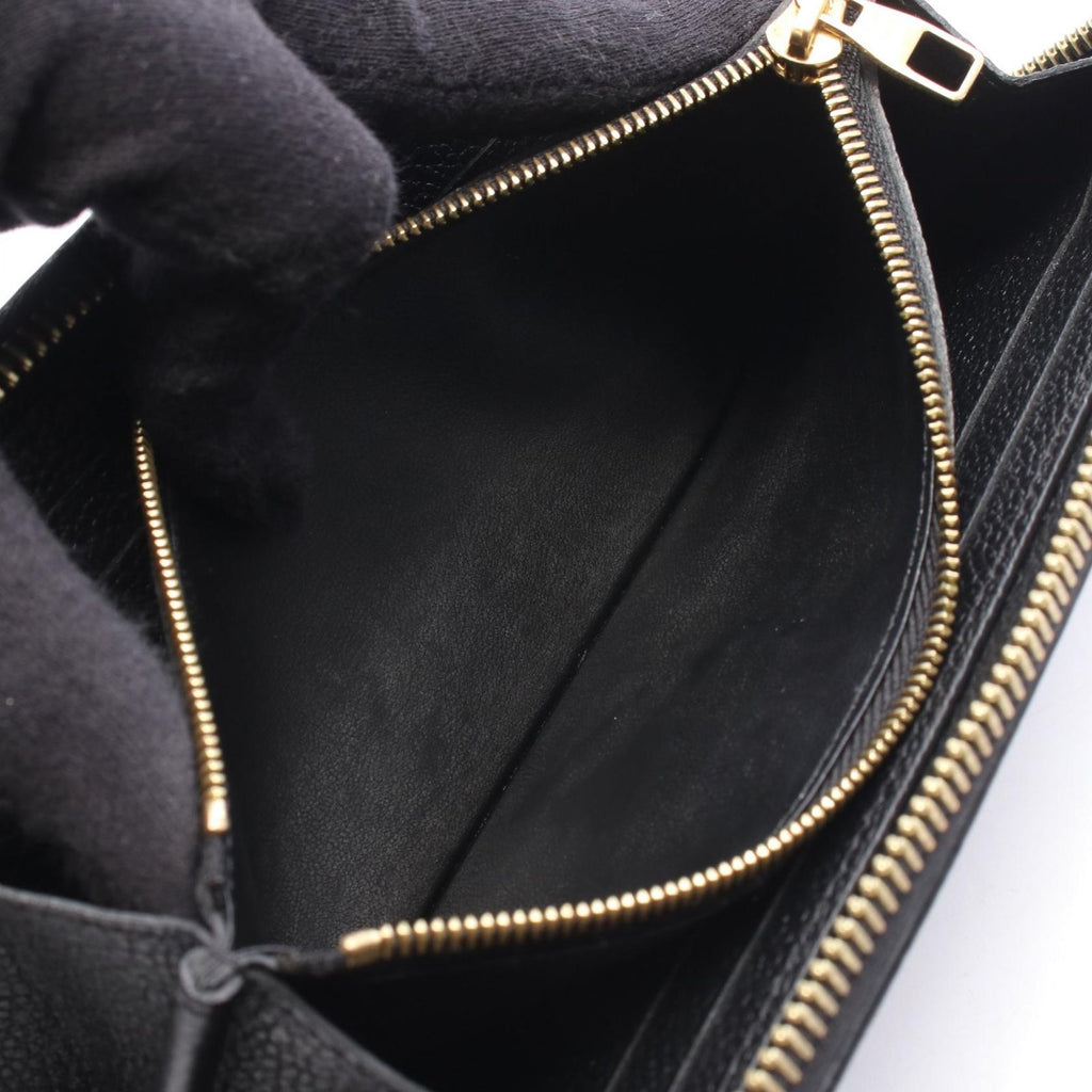 Louis Vuitton Round Wallet Portefeuille Clemence Monogram Empreinte Black Beige — view 5